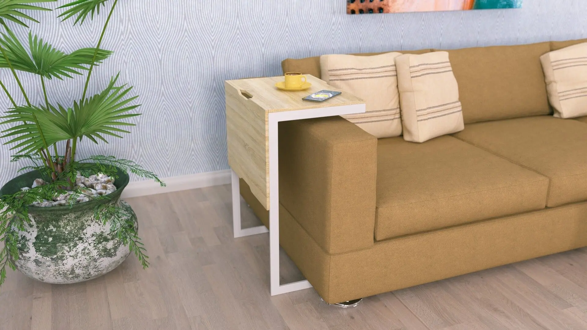 Журнальный столик Marcel Prod Fidji Combo (Sonoma Oak/White)