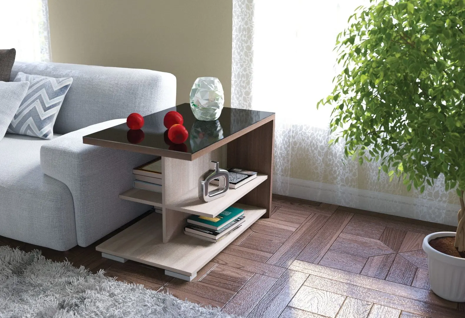 Журнальный столик Marcel Prod Michel 2071 (Ash Shimo Dark/Ash Shimo Light)