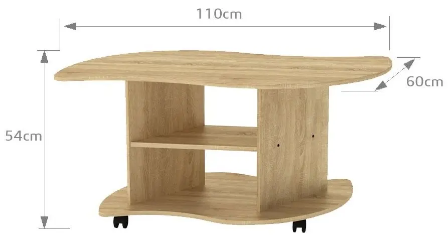 Masa pentru reviste Marcel Prod Viraj 110 (Sonoma Oak)