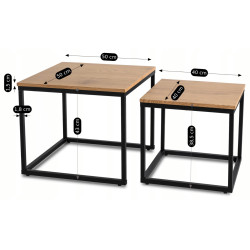 Set mese pentru reviste Mebel Elite Carmi (Golden Oak/Black) Thumb