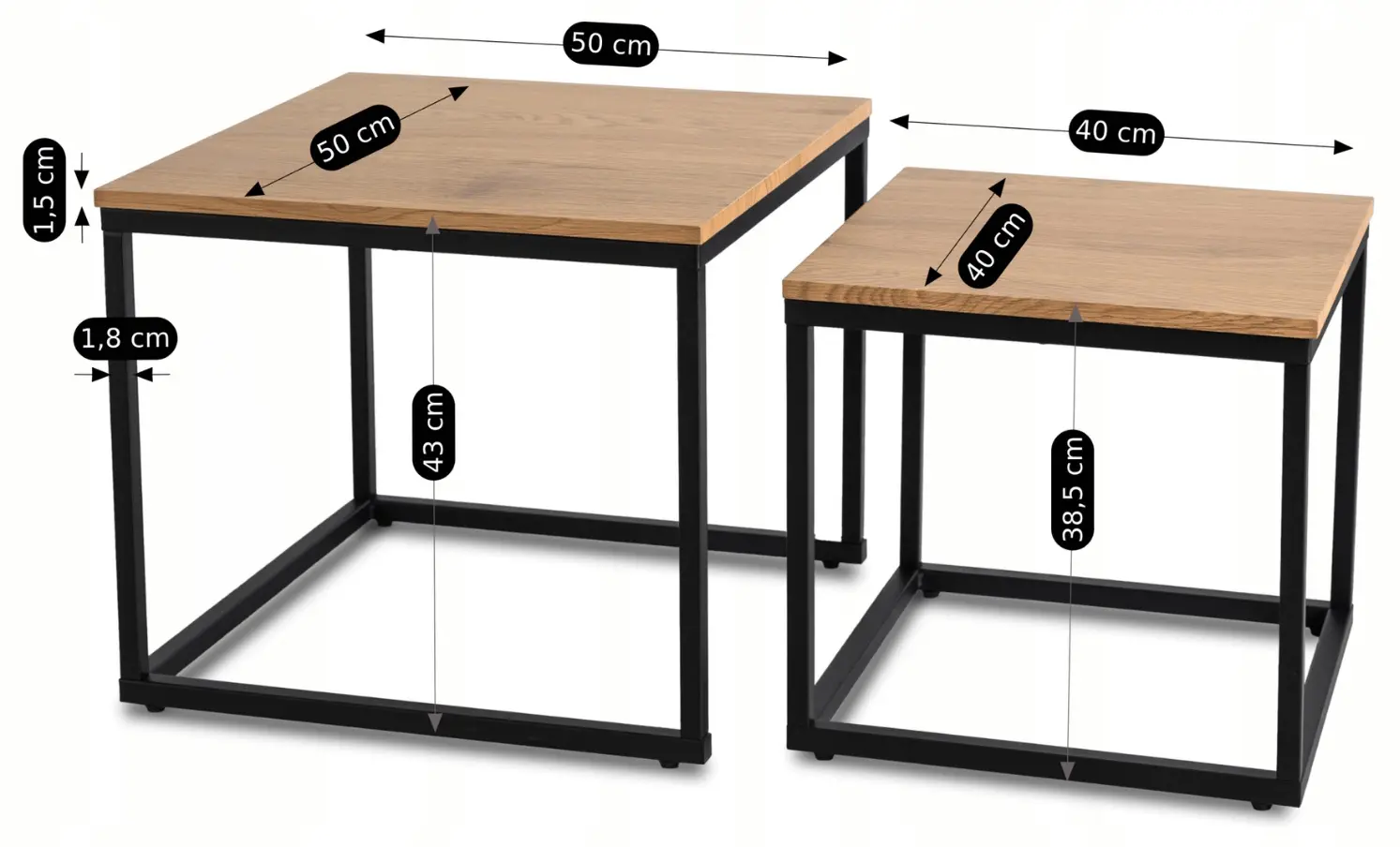 Set mese pentru reviste Mebel Elite Carmi (Golden Oak/Black)