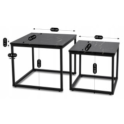Set mese pentru reviste Mebel Elite Juno (Black Marble) Thumb