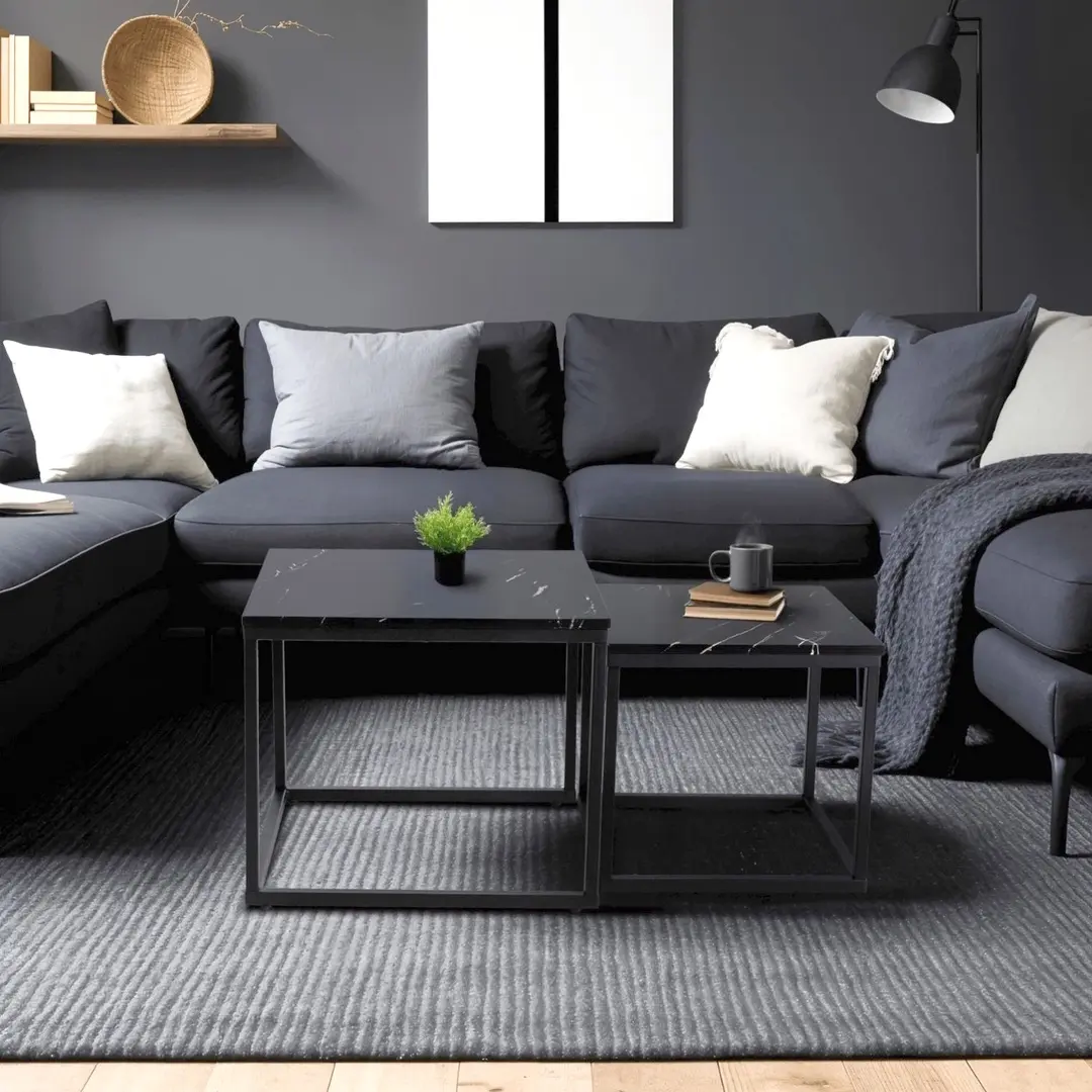 Set mese pentru reviste Mebel Elite Juno (Black Marble)