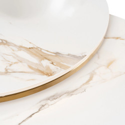 Set masute cafea Mebel Elite Milano 45/60 (White Marble/Gold) Thumb