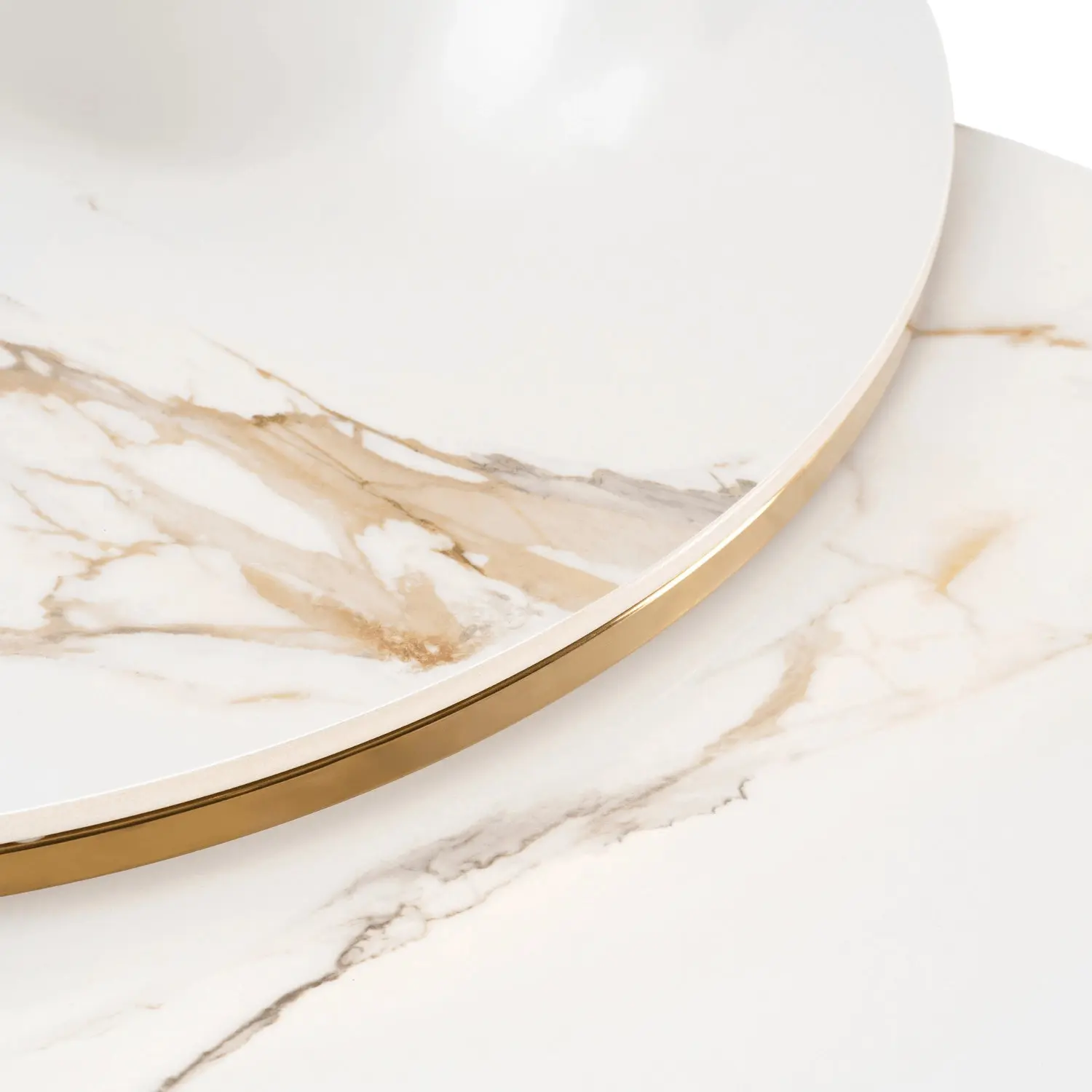 Set masute cafea Mebel Elite Milano 45/60 (White Marble/Gold) - 5