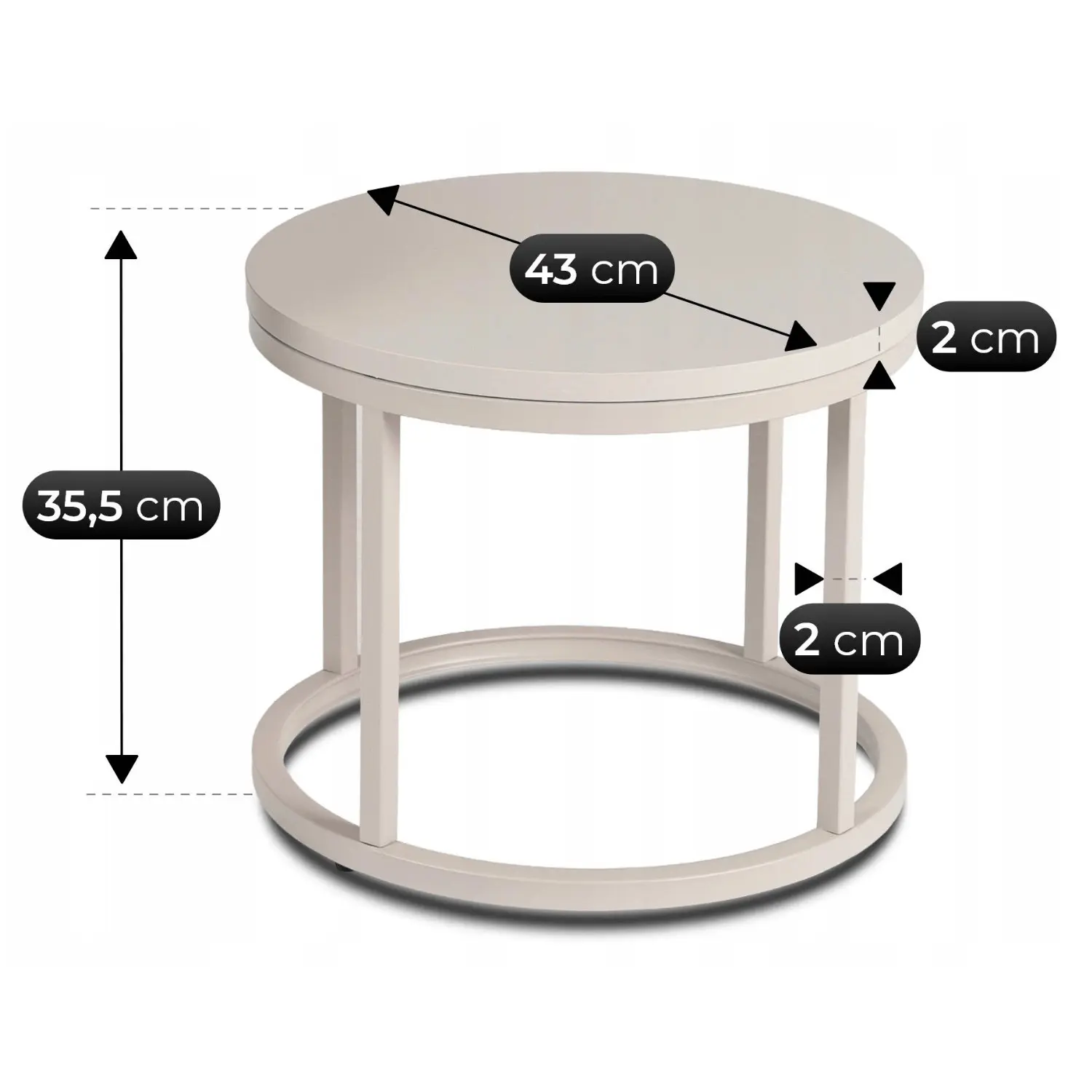 Set masute cafea Mebel Elite Nelly (Cashmere) - 7