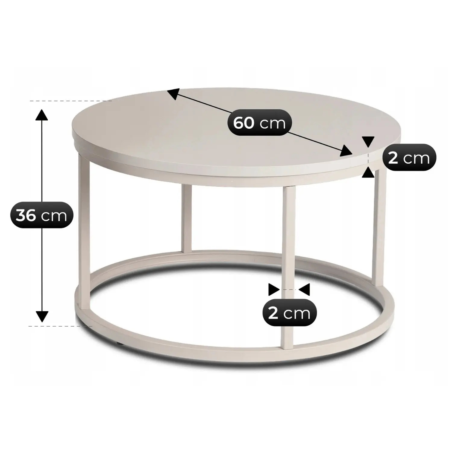 Set masute cafea Mebel Elite Nelly MAX (Cashmere) - 7
