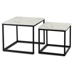 Set mese pentru reviste Mebel Elite Ori (White Marble/Black) Thumb