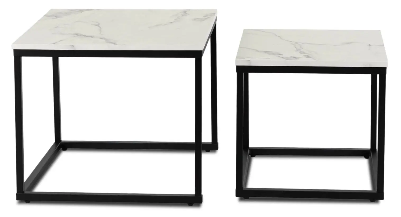 Set mese pentru reviste Mebel Elite Ori (White Marble/Black)