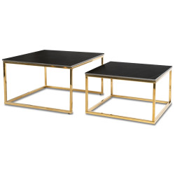 Комплект журнальных столиков Mebel Elite Tenor (Black Marble/Gold) Thumb