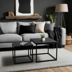 Комплект журнальных столиков Mebel Elite Tevet (Black)