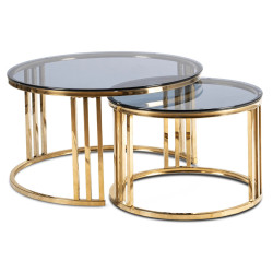 Set masute cafea Mebel Elite Triton Max (Grey/Gold) Thumb