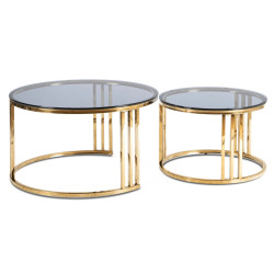 Set masute cafea Mebel Elite Triton Max (Grey/Gold) Thumb