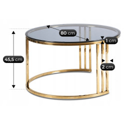 Set masute cafea Mebel Elite Triton Max (Grey/Gold) Thumb