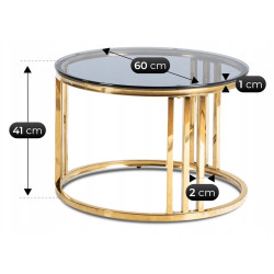 Set masute cafea Mebel Elite Triton Max (Grey/Gold) Thumb