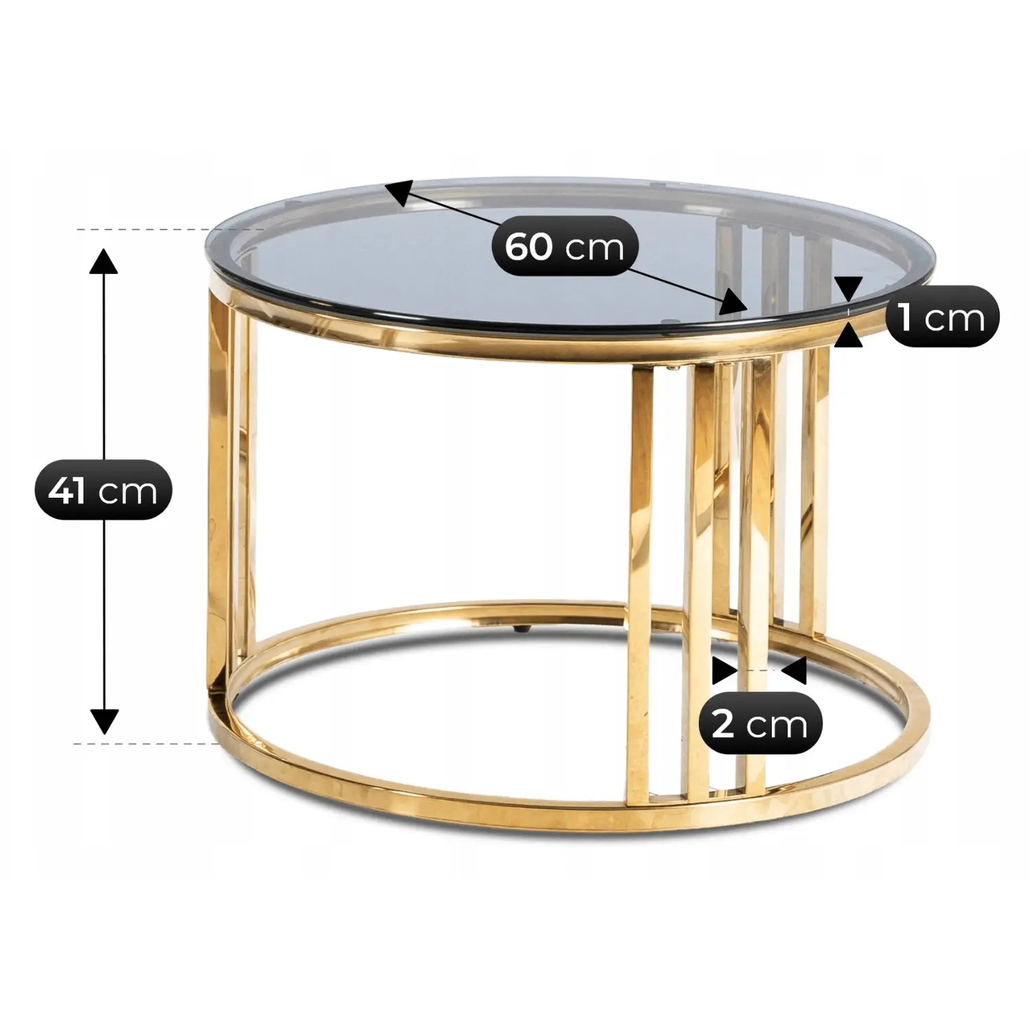 Set masute cafea Mebel Elite Triton Max (Grey/Gold) - 8
