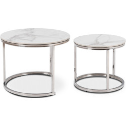 Set masute pentru reviste Mebel Elite Amara (White Marble/Silver) Thumb