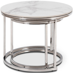Set masute pentru reviste Mebel Elite Amara (White Marble/Silver) Thumb