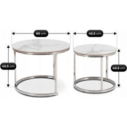 Set masute pentru reviste Mebel Elite Amara (White Marble/Silver) Thumb