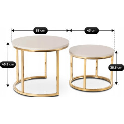 Set masute pentru reviste Mebel Elite Apulia (Cashmere/Gold) Thumb