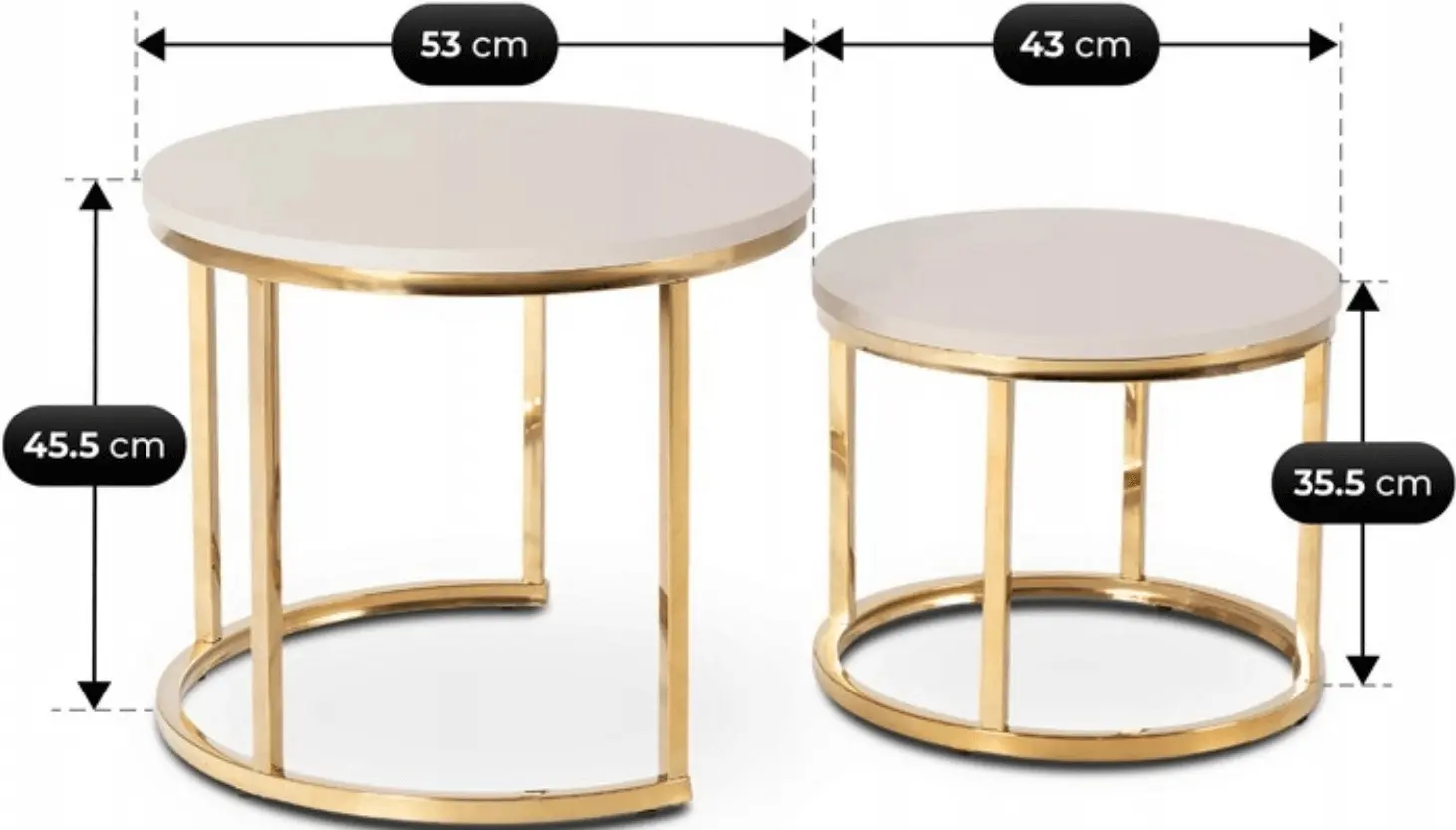 Set masute pentru reviste Mebel Elite Apulia (Cashmere/Gold) - 5