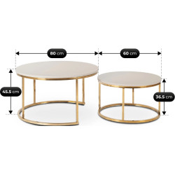 Set masute pentru reviste Mebel Elite Apulia Max (Cashmere/Gold) Thumb