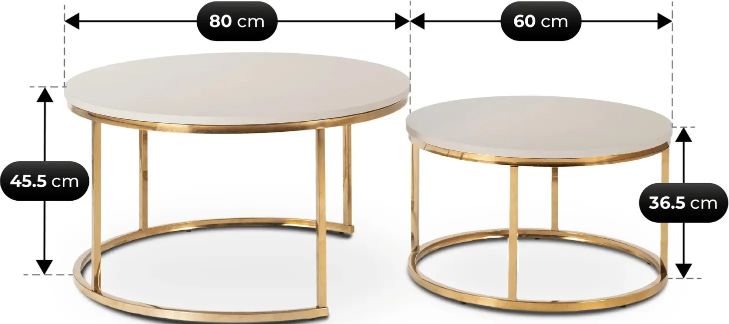Set masute pentru reviste Mebel Elite Apulia Max (Cashmere/Gold) - 6
