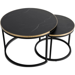 Set masute pentru reviste Mebel Elite Aron (Black Marble/Gold) Thumb