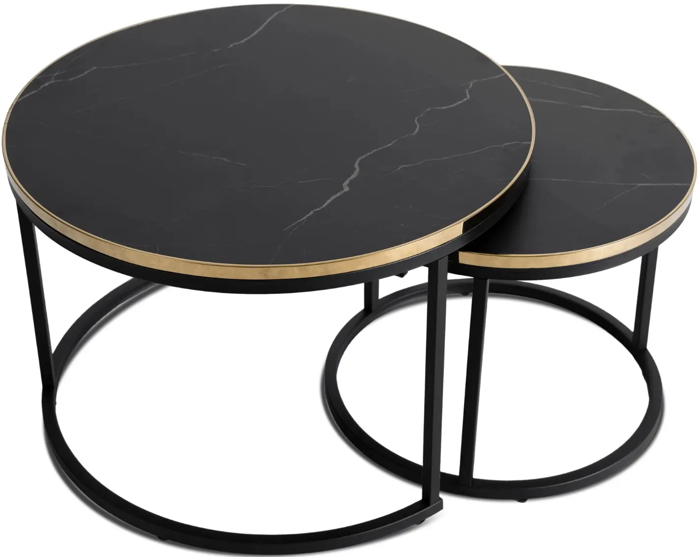 Set masute pentru reviste Mebel Elite Aron (Black Marble/Gold) - 2