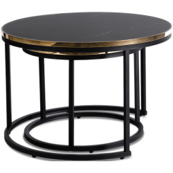 Set masute pentru reviste Mebel Elite Aron (Black Marble/Gold) Thumb