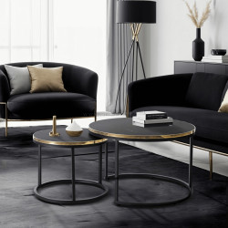 Set masute pentru reviste Mebel Elite Aron (Black Marble/Gold)