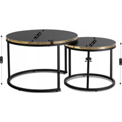 Set masute pentru reviste Mebel Elite Aron (Black Marble/Gold) Thumb