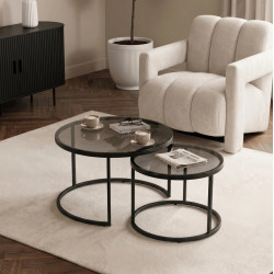 Set masute pentru reviste Mebel Elite Carrera (Grey/Black)