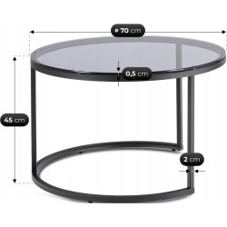 Set masute pentru reviste Mebel Elite Carrera (Grey/Black) Thumb