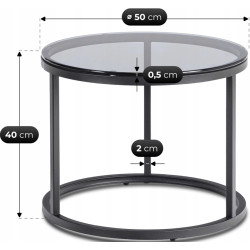 Set masute pentru reviste Mebel Elite Carrera (Grey/Black) Thumb