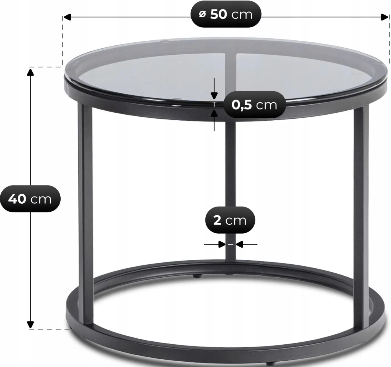 Set masute pentru reviste Mebel Elite Carrera (Grey/Black) - 7