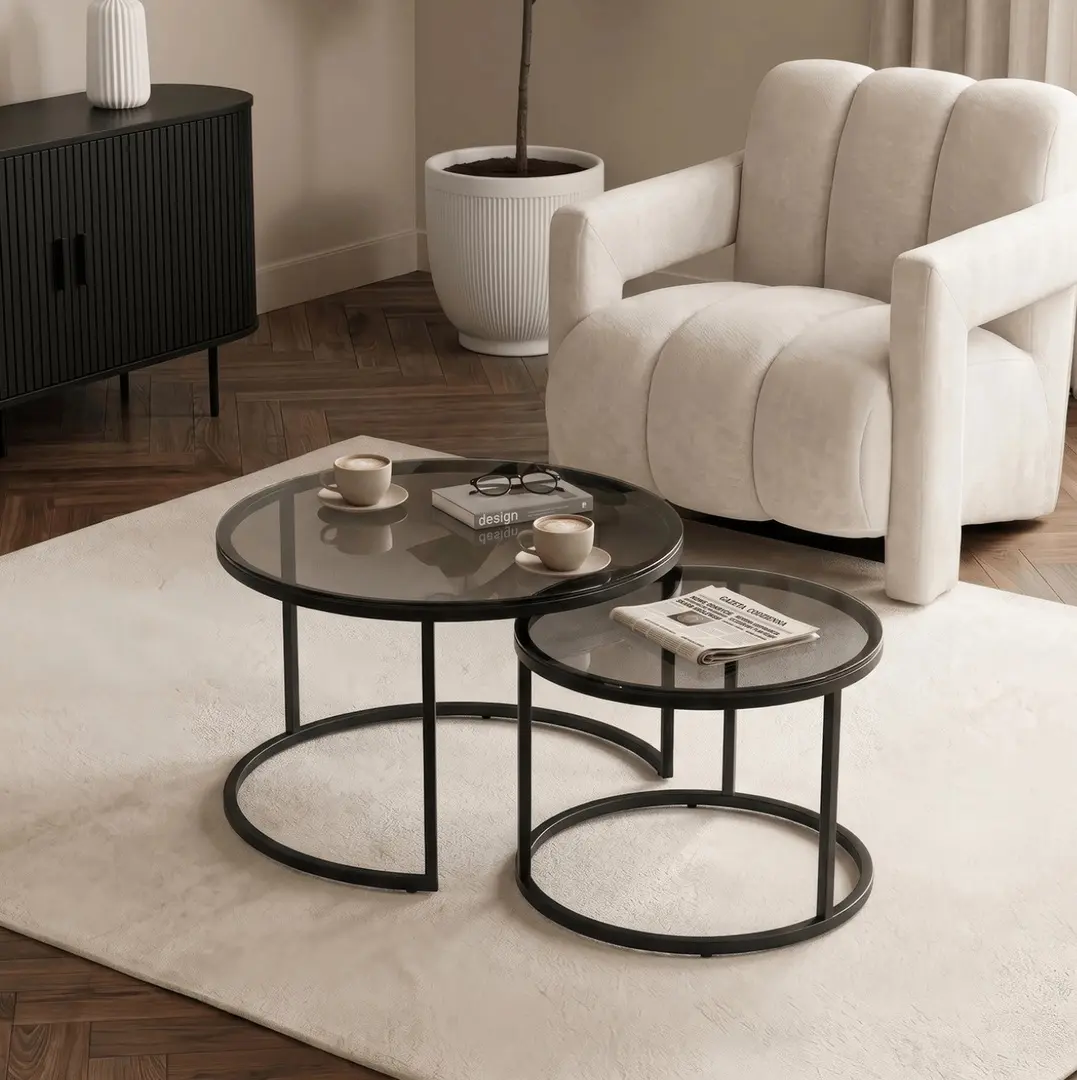 Set masute pentru reviste Mebel Elite Carrera (Grey/Black)