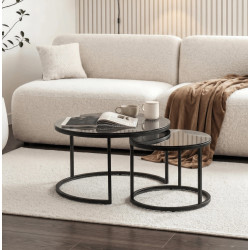 Set masute pentru reviste Mebel Elite Carrera Max (Grey/Black)