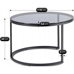 Set masute pentru reviste Mebel Elite Carrera Max (Grey/Black) Thumb