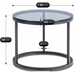 Set masute pentru reviste Mebel Elite Carrera Max (Grey/Black) Thumb