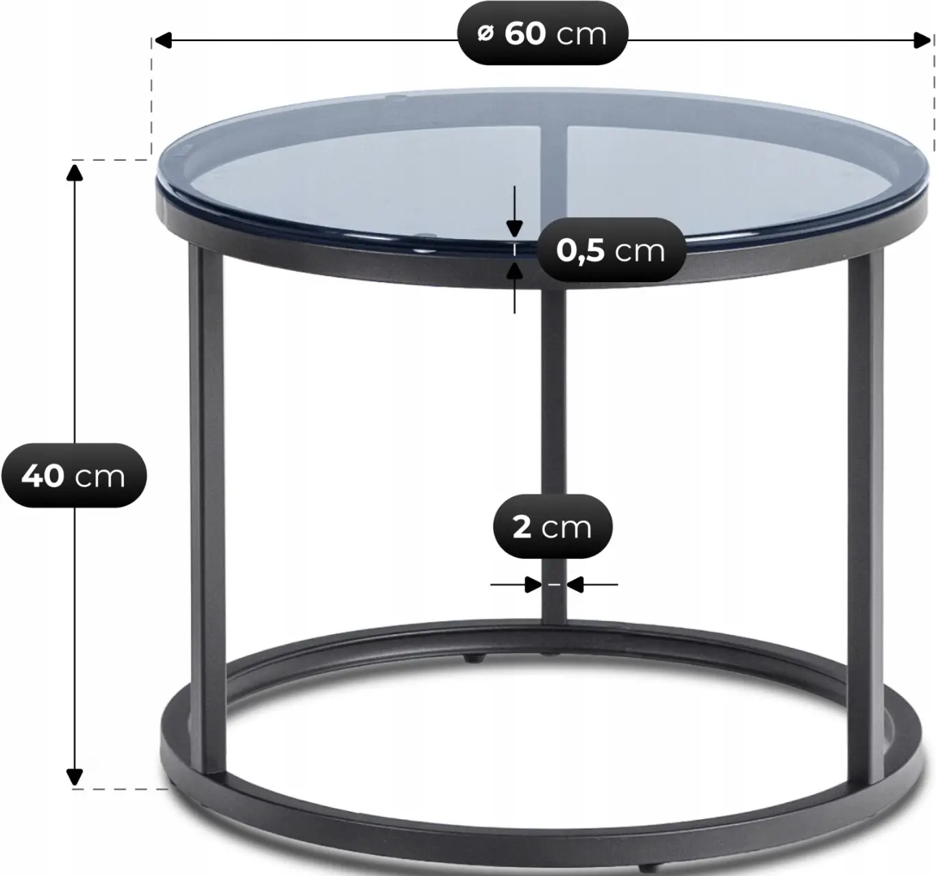 Set masute pentru reviste Mebel Elite Carrera Max (Grey/Black) - 7