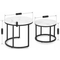 Набор журнальных столиков Mebel Elite Dafne (White Marble/Black) Thumb