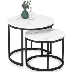 Набор журнальных столиков Mebel Elite Dafne (White Marble/Black) Thumb