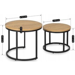 Набор журнальных столиков Mebel Elite Delia (Craft Oak Golden/Black) Thumb