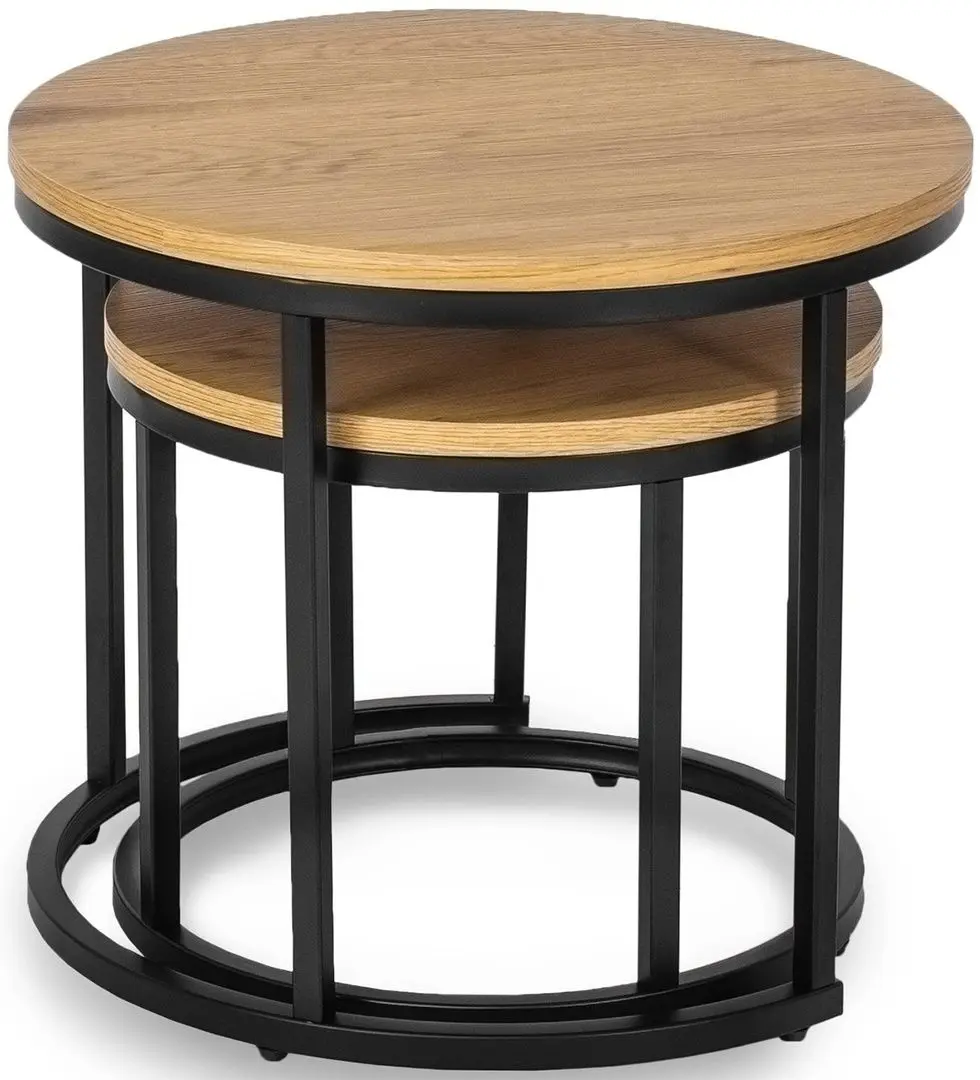 Набор журнальных столиков Mebel Elite Delia (Craft Oak Golden/Black)