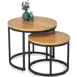 Набор журнальных столиков Mebel Elite Delia (Craft Oak Golden/Black) Thumb