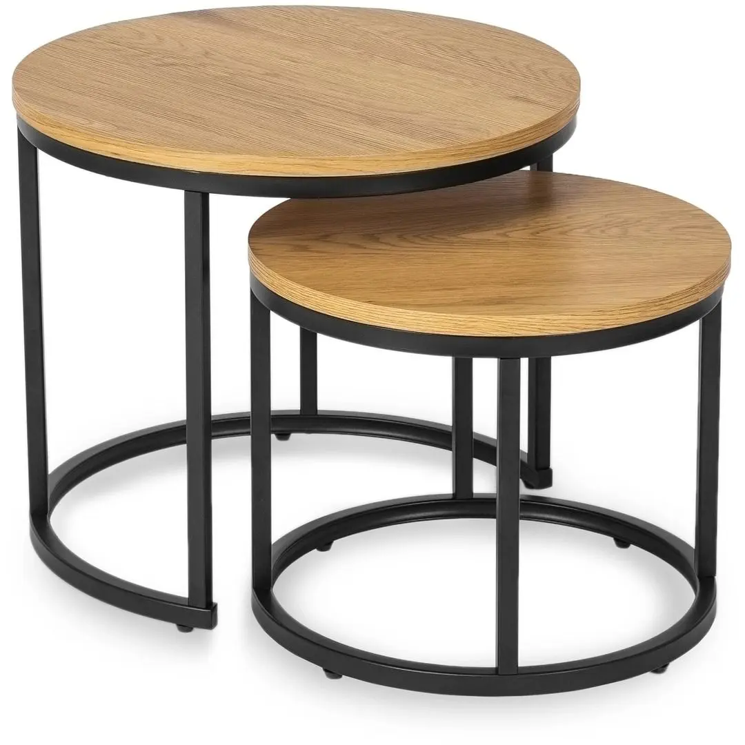 Набор журнальных столиков Mebel Elite Delia (Craft Oak Golden/Black)