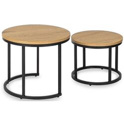 Набор журнальных столиков Mebel Elite Delia (Craft Oak Golden/Black) Thumb