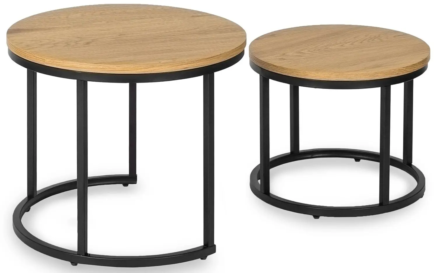 Набор журнальных столиков Mebel Elite Delia (Craft Oak Golden/Black)