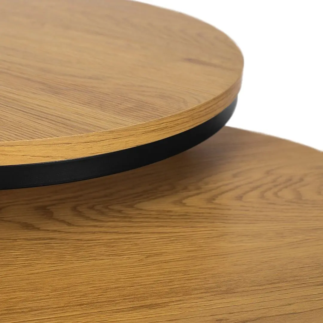 Набор журнальных столиков Mebel Elite Delia (Craft Oak Golden/Black)